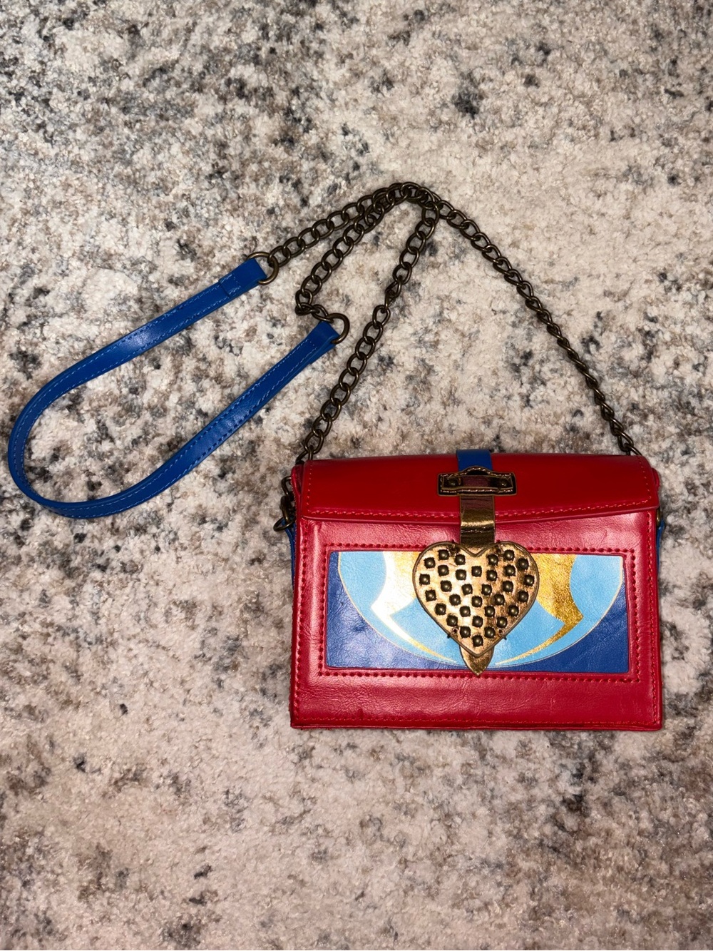 Disney Descendants Evie Red and Blue Heart-Accent Crossbody Bag